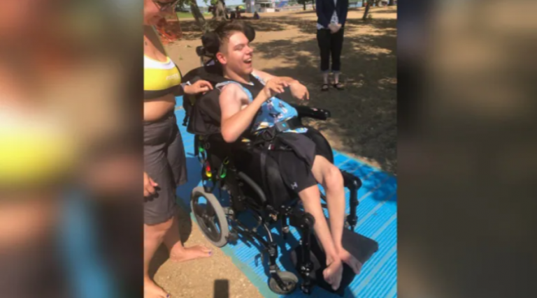 Accessible water wheelchair, access mat helping people enjoy Regina Beach