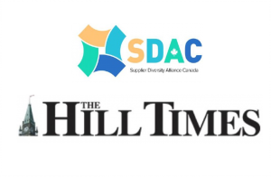 Logos of Supplier Diversity Alliance Canada and The Hill Times