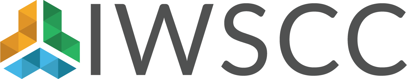 The IWSCC logo: A triangular pattern made up of smaller triangles in shades of blue, orange, and green.
