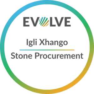 Photo: Text reads "Igli Xhango, Stone Procurement.