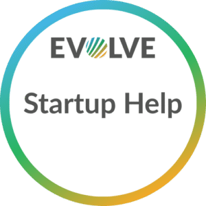 Graphic: Plain Text on a white background reads " Startup Help."